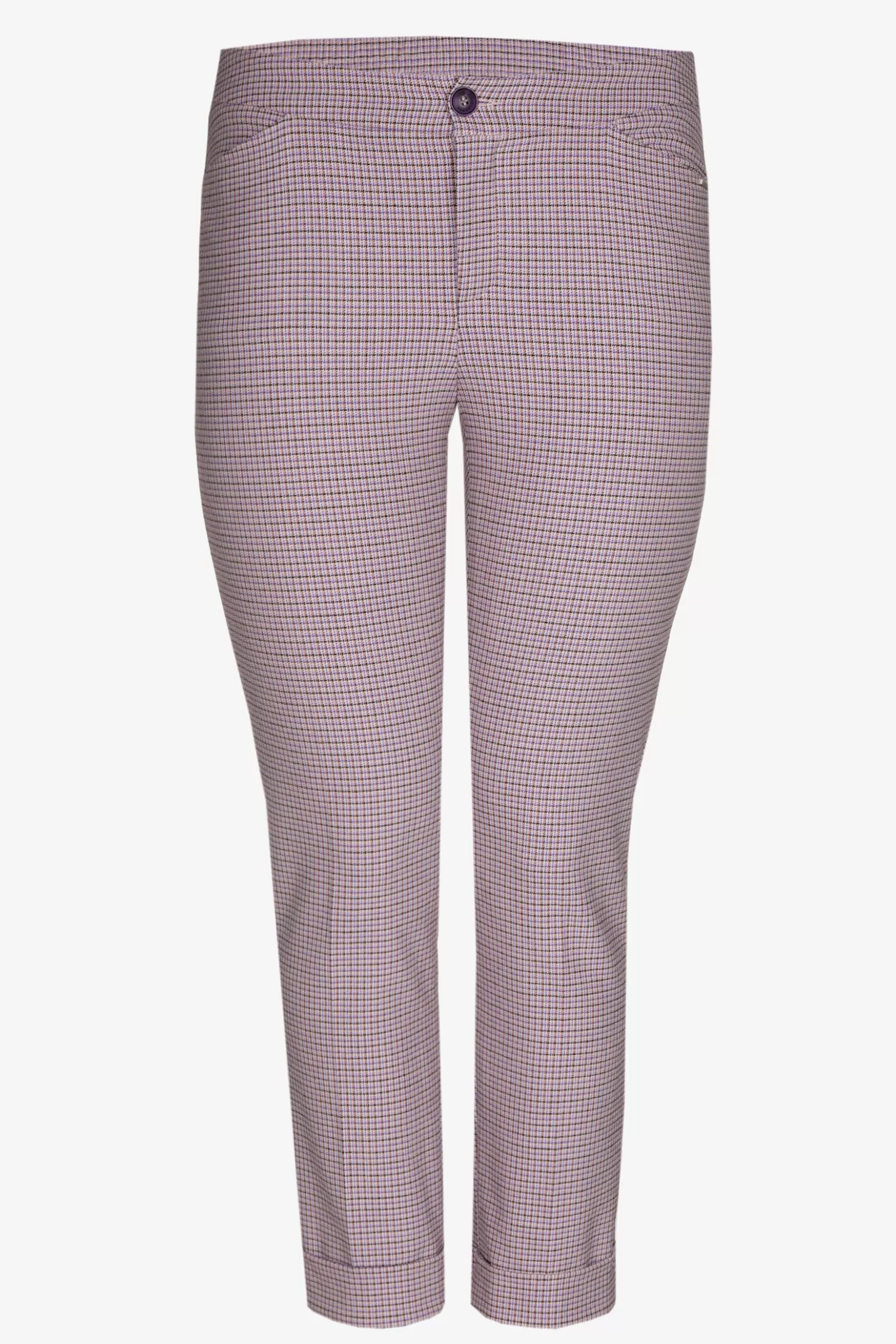 Broek met fijne ruitenprint-Xandres Clearance