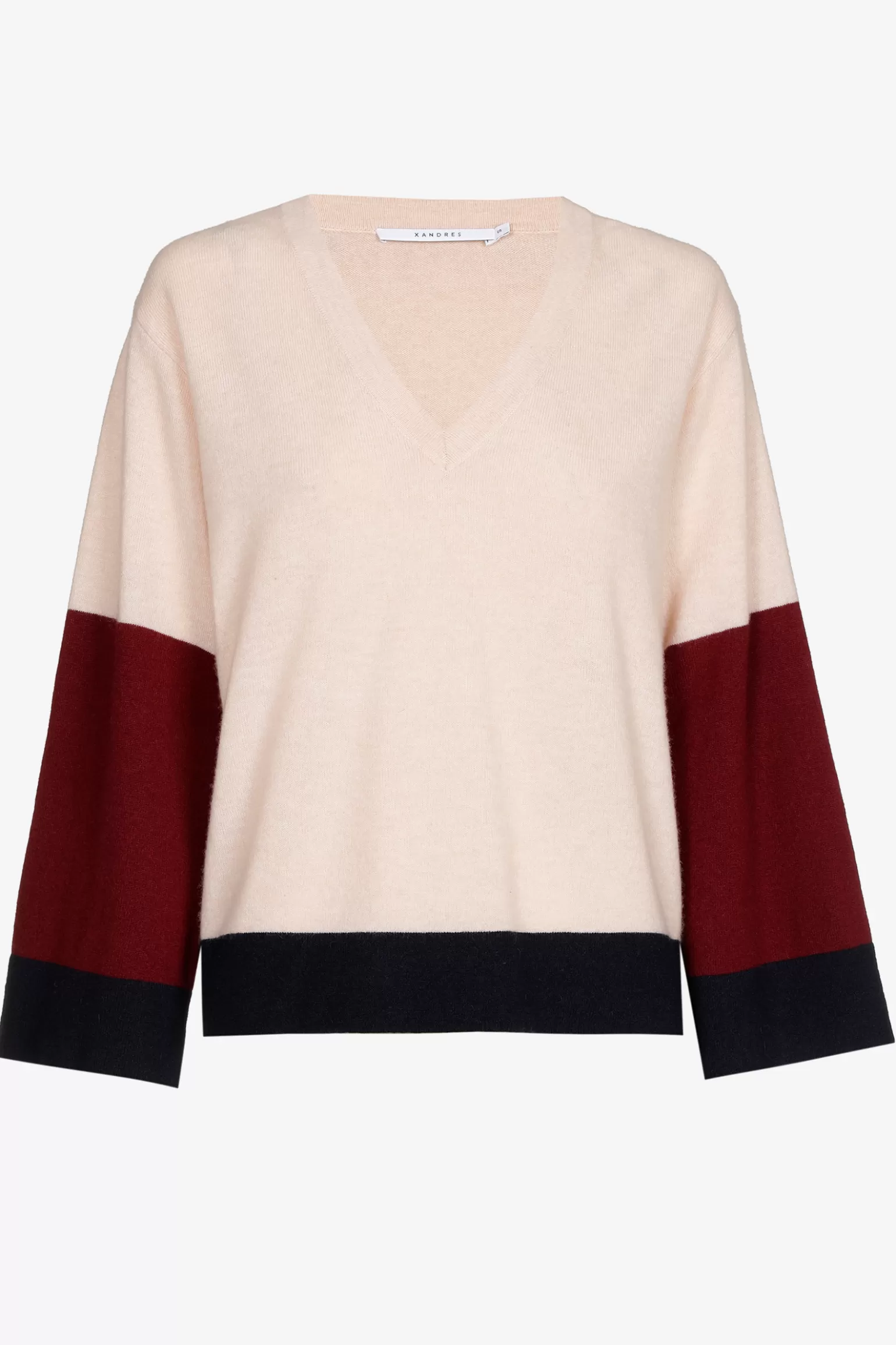 Colorblock pull met V-hals-Xandres Sale