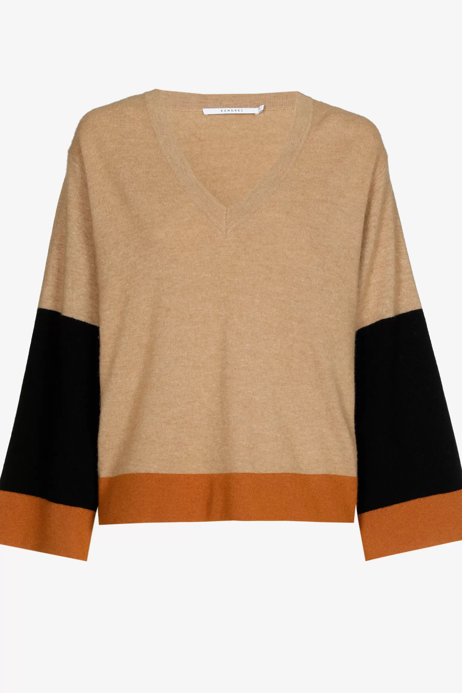 Colorblock pull met V-hals-Xandres Cheap
