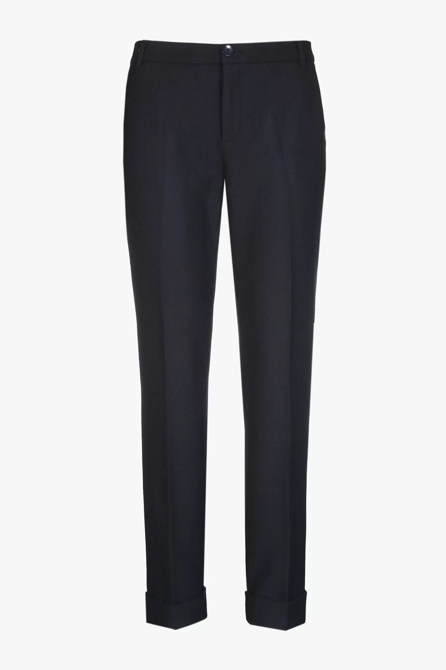 Donkerblauwe chino broek met omslag-Xandres Best Sale