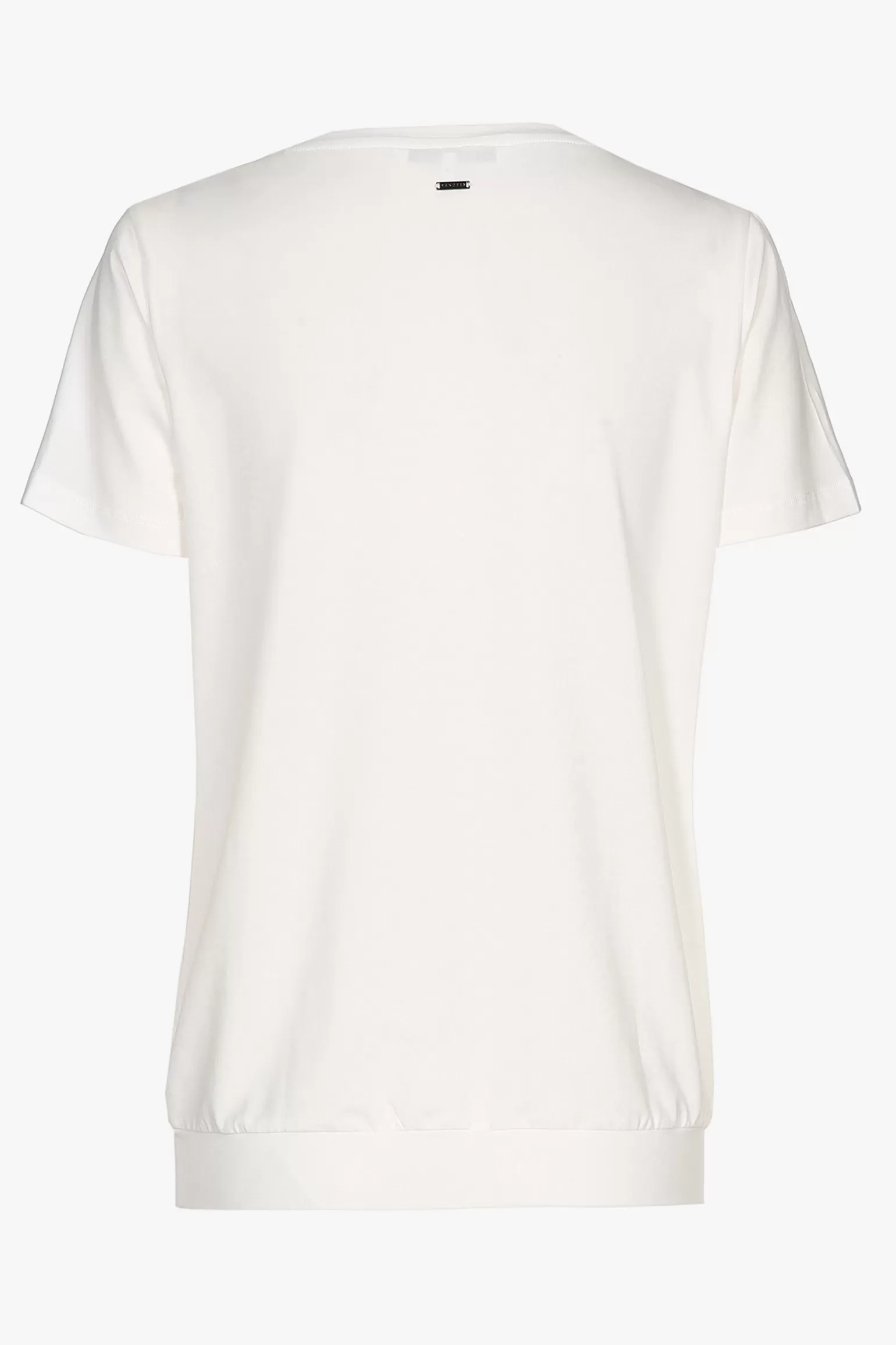 Ecru T-shirt met V-hals-Xandres Online