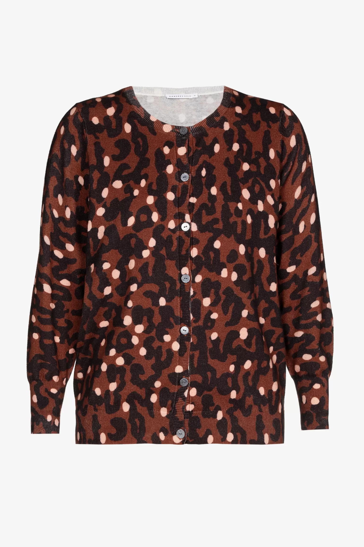 Fijn gebreid gilet met print-Xandres Shop