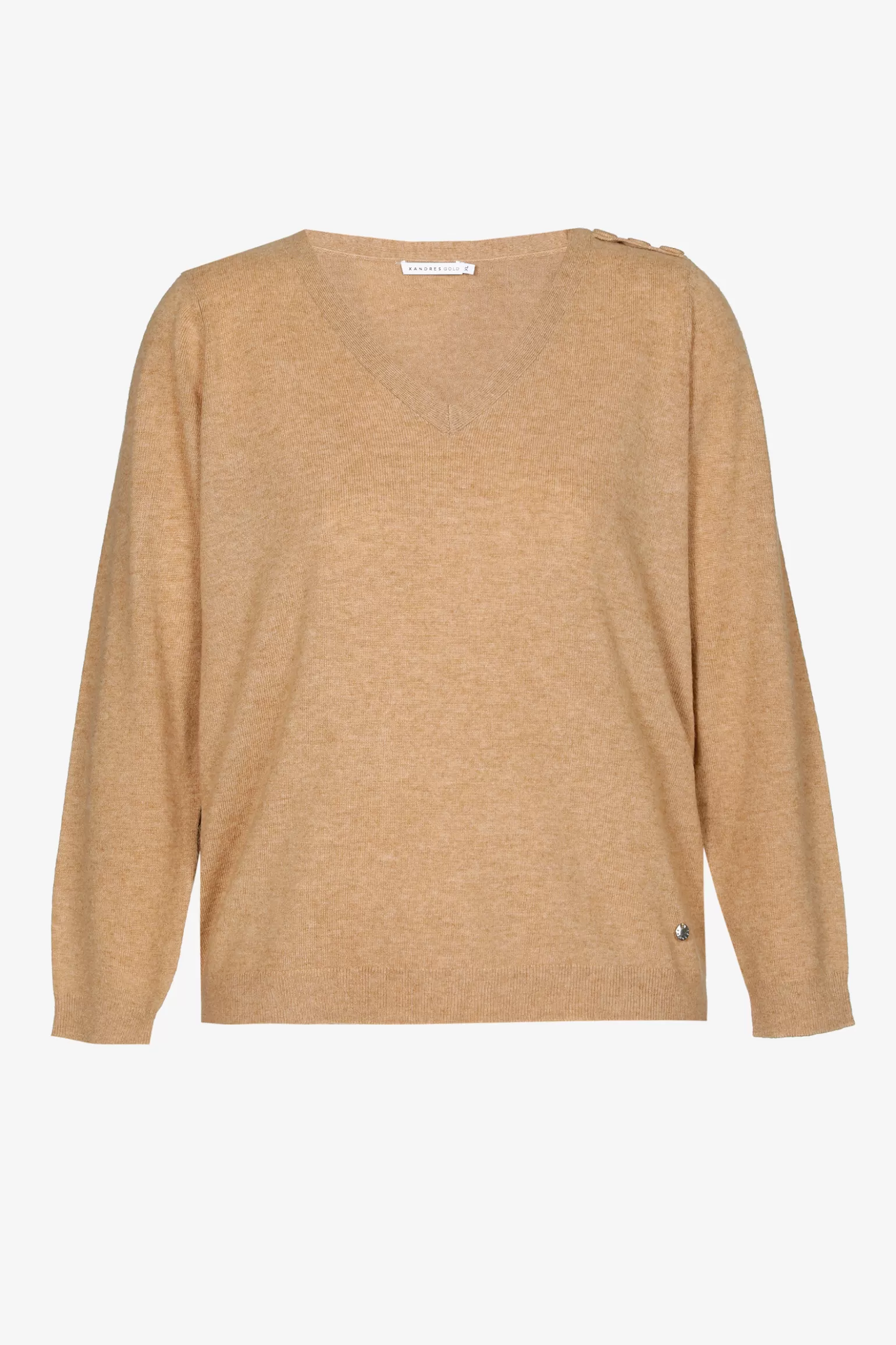 Fijngebreide pull met V-hals-Xandres Shop