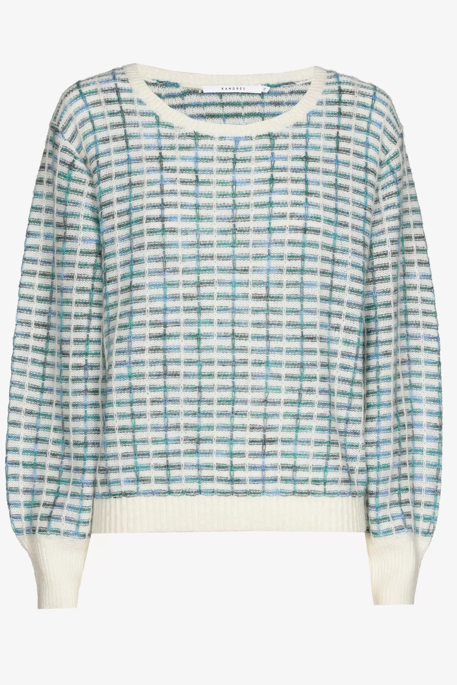Gebreide trui met ruiten-Xandres Fashion