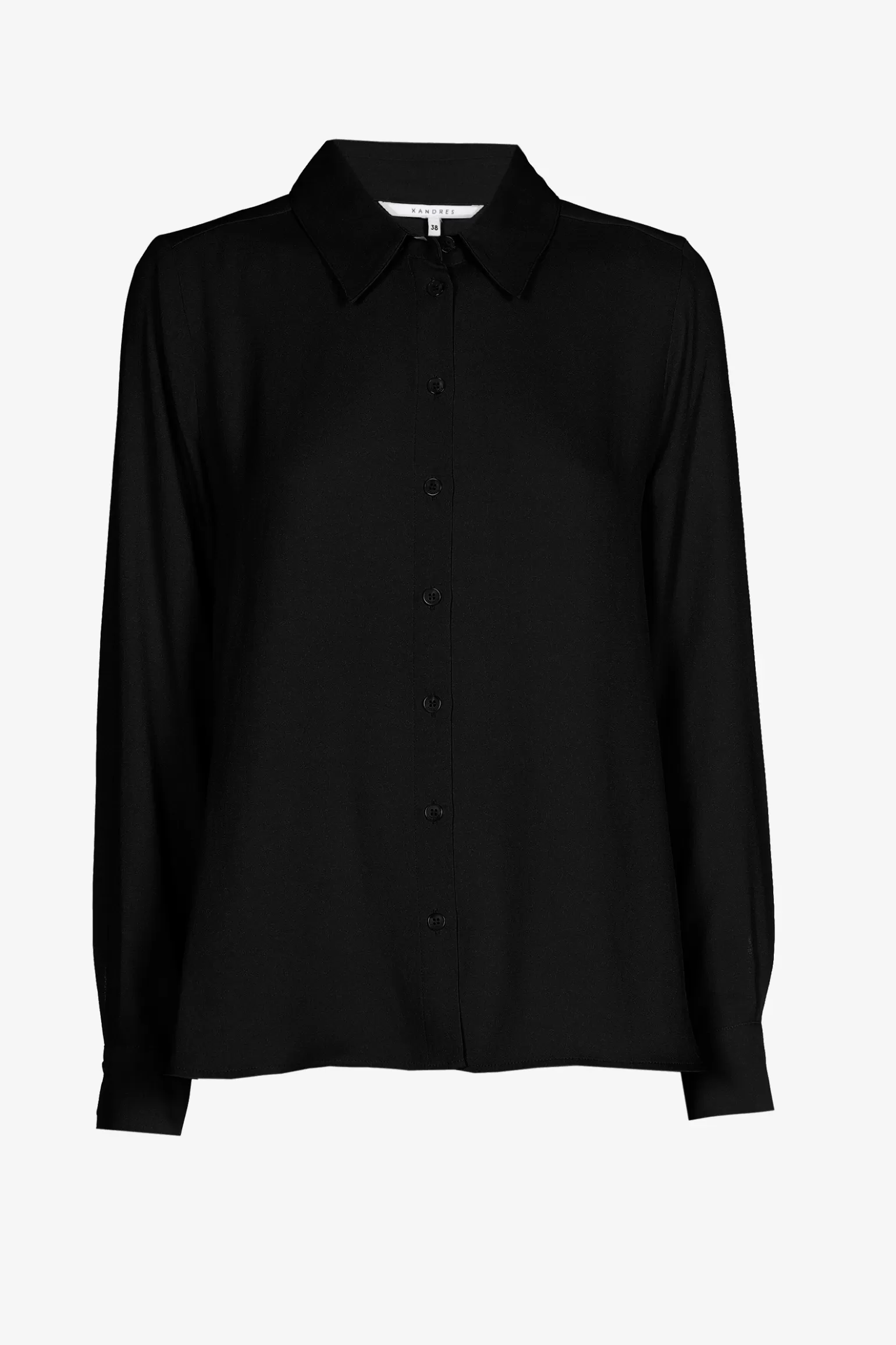 Geklede blouse met hemdkraag-Xandres Cheap