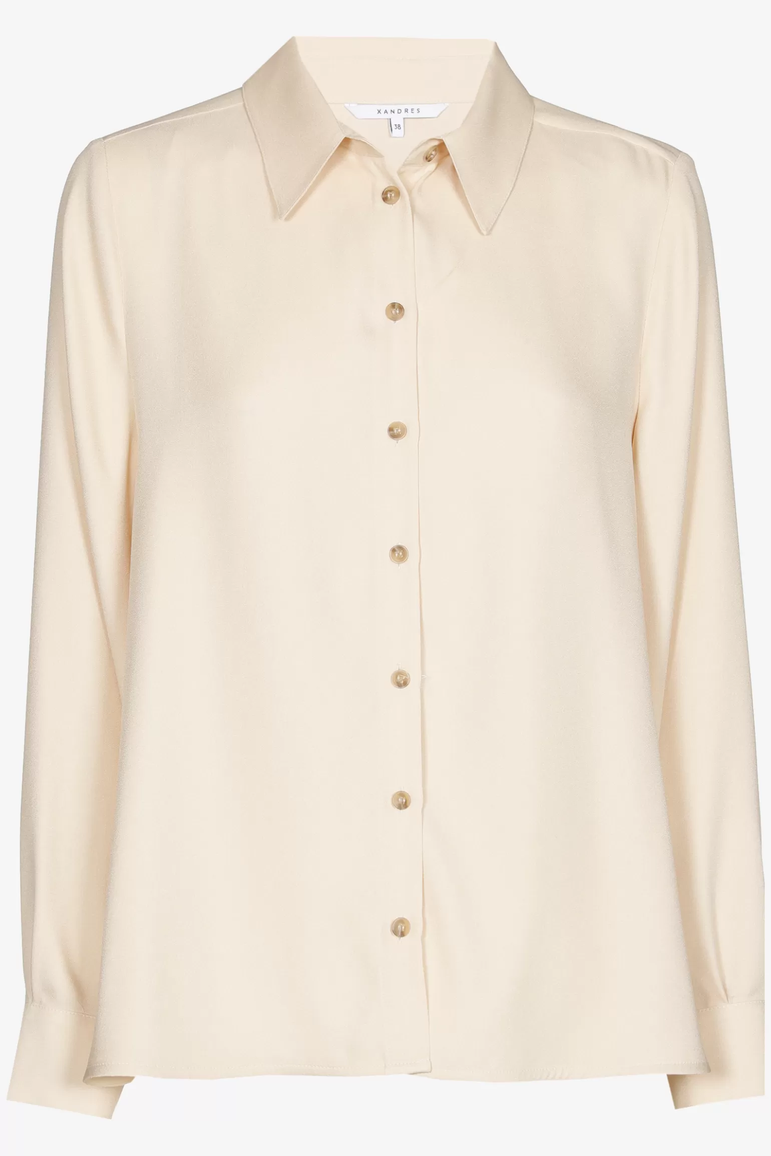 Geklede blouse met hemdkraag-Xandres Shop