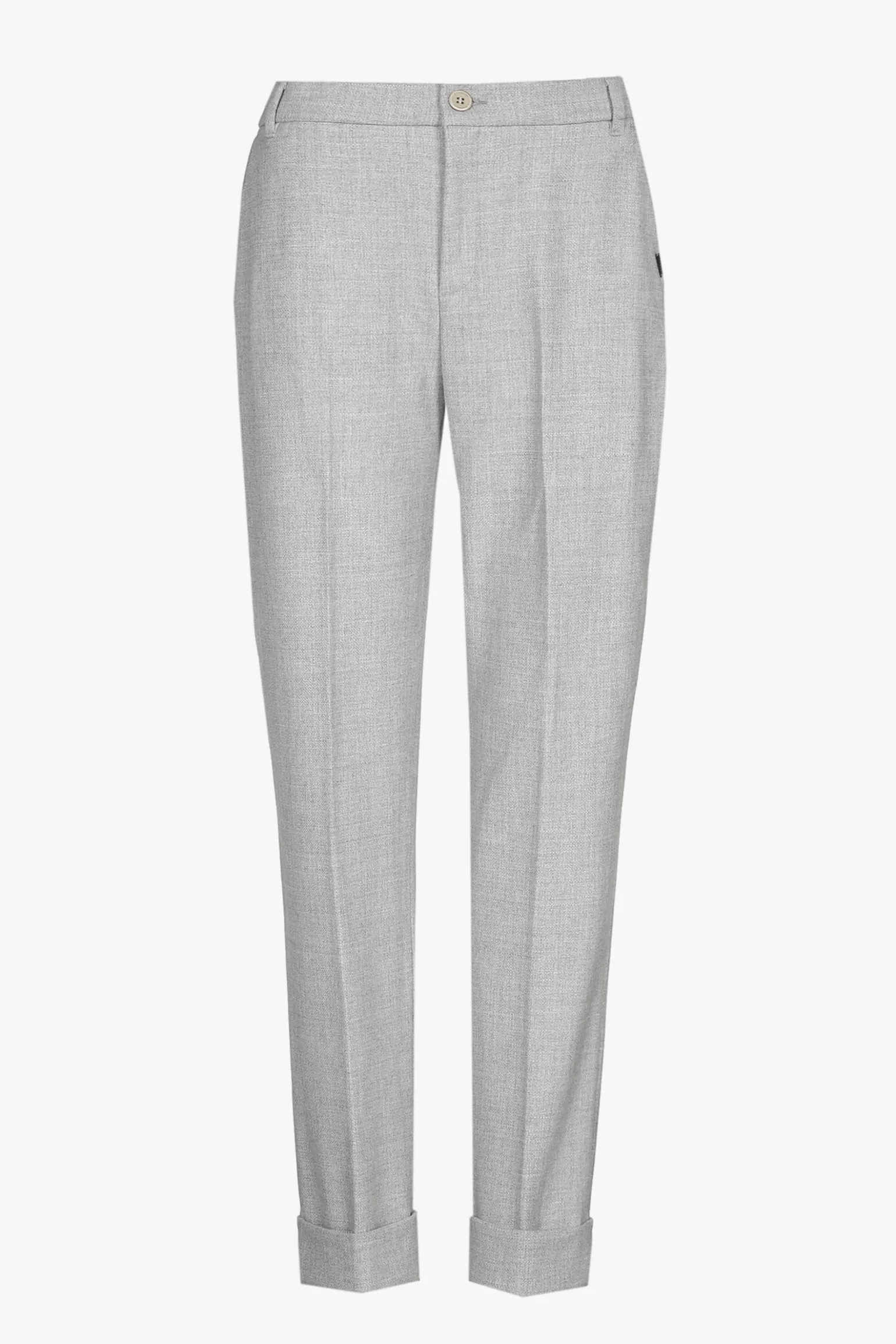 Grijze chino broek met omslag-Xandres Shop