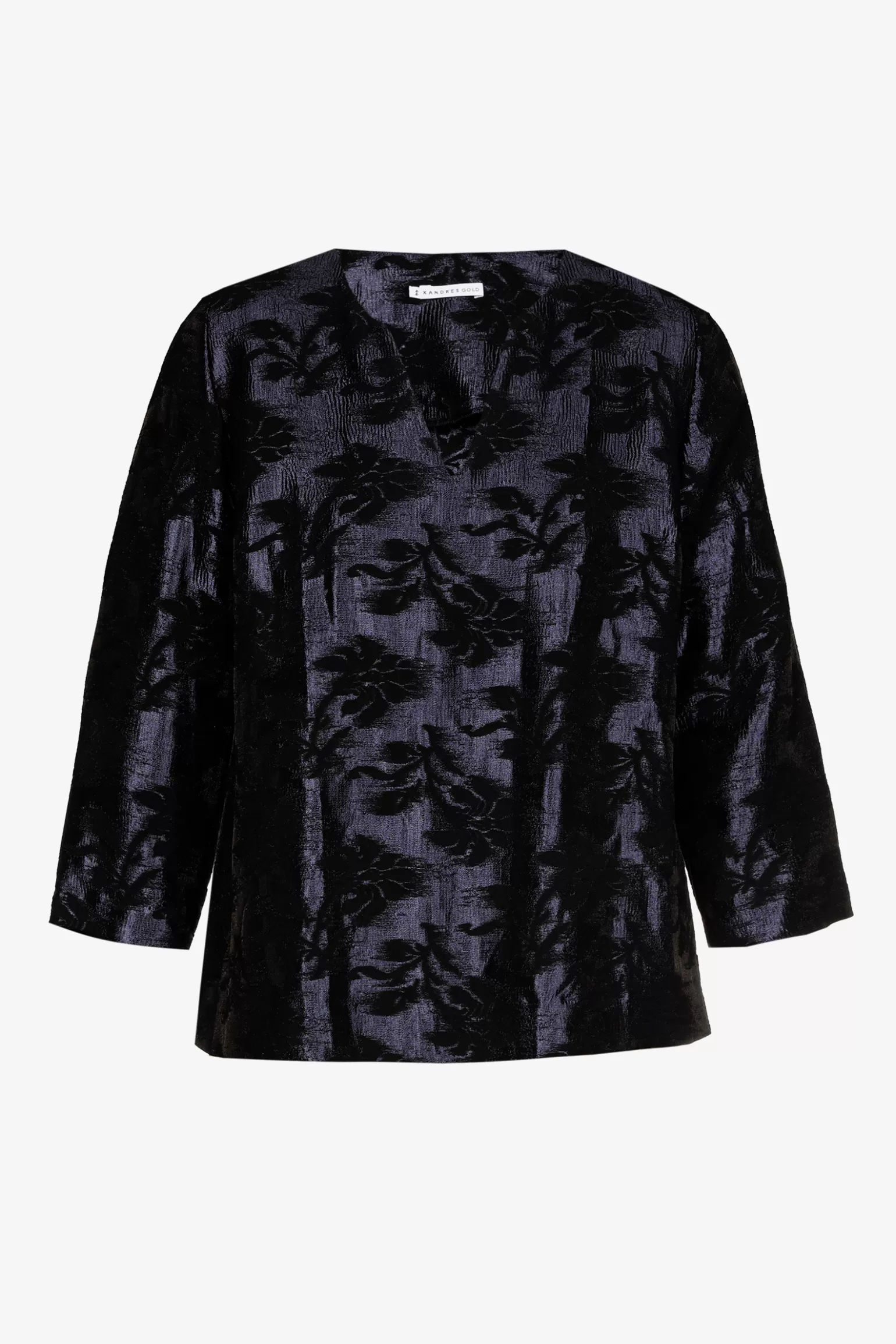 Jacquard blouse met bloemenprint-Xandres Discount