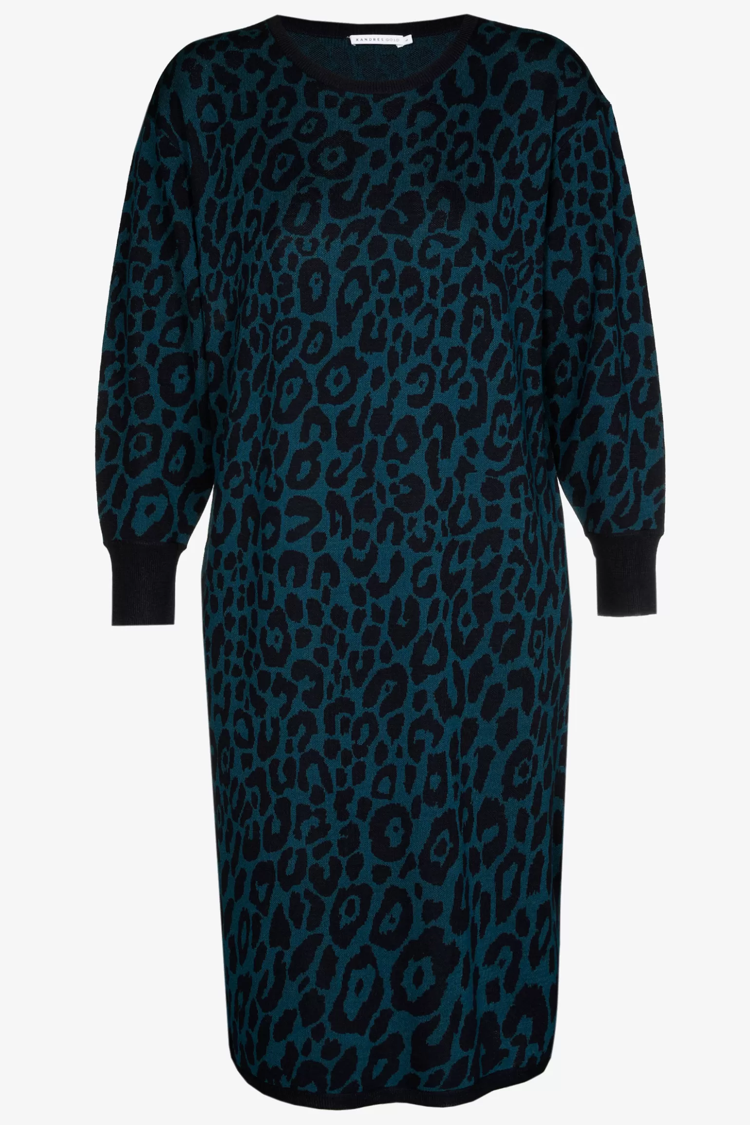 Lange jurk met luipaardprint-Xandres Cheap
