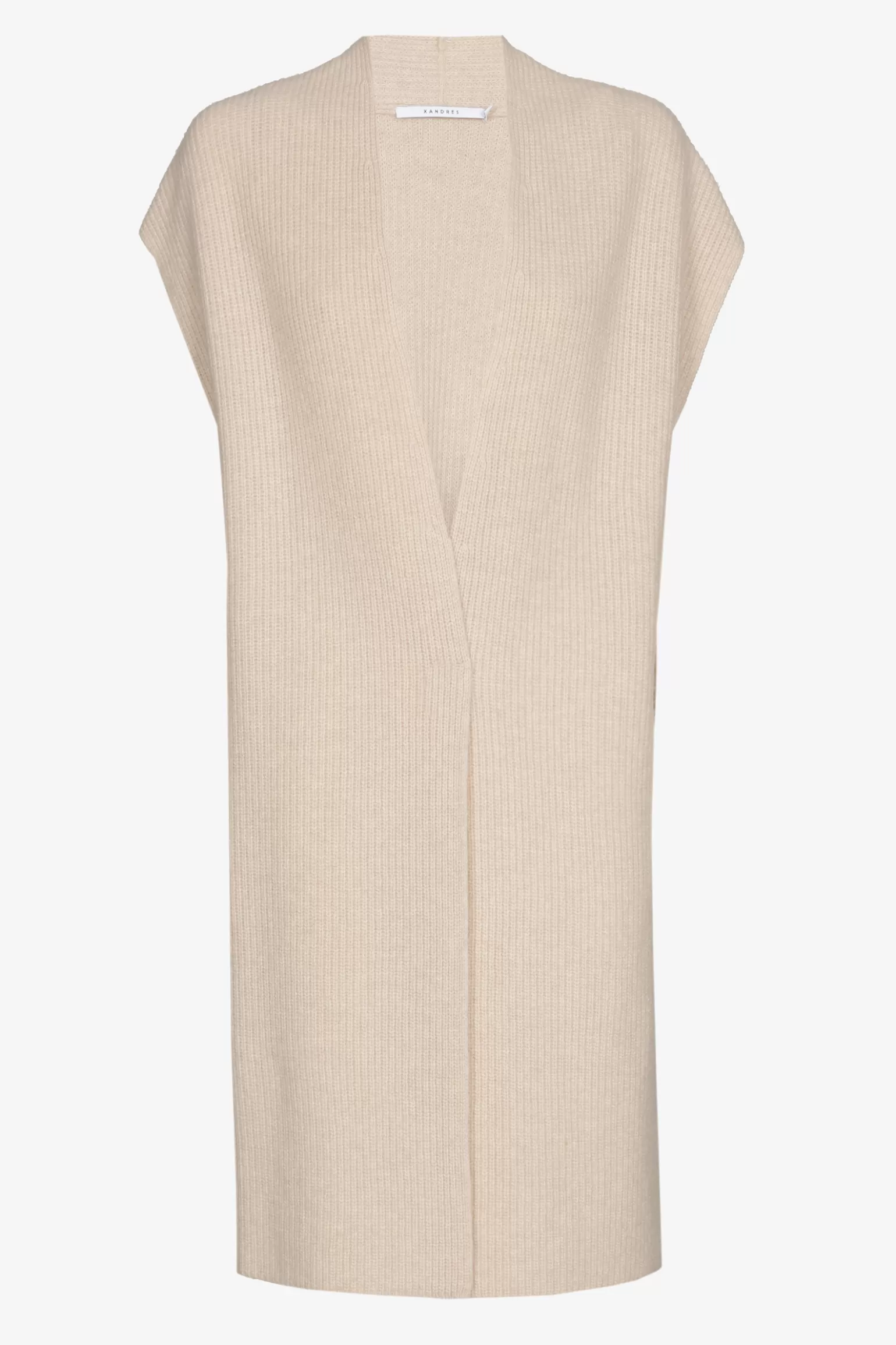 Lange mouwloze cardigan-Xandres Cheap