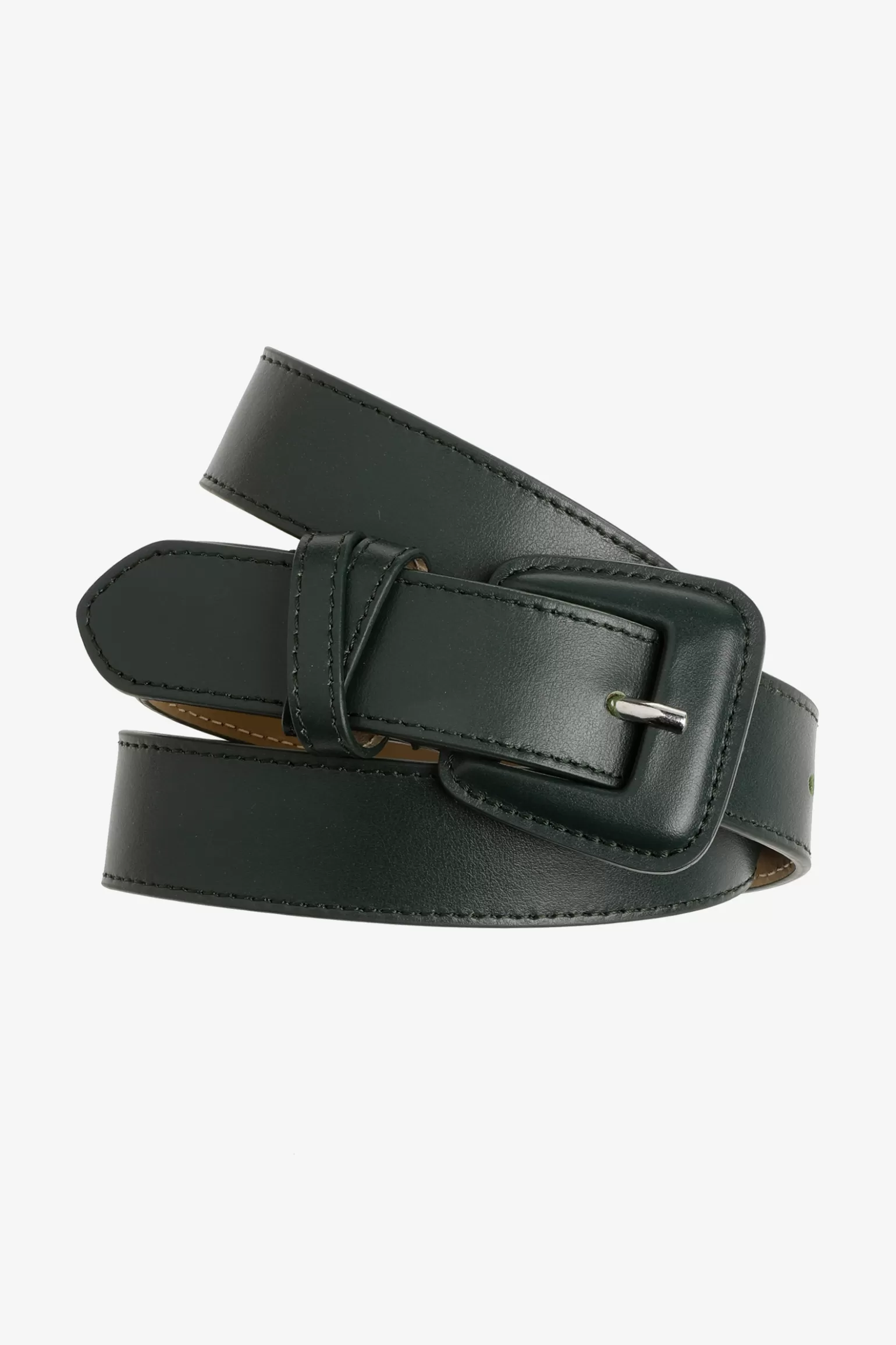 Lederen riem met afgeronde gesp-Xandres Clearance