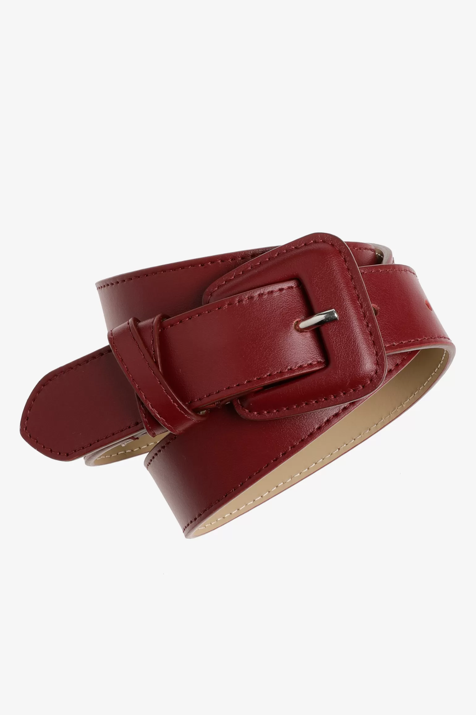 Lederen riem met afgeronde gesp-Xandres Best Sale