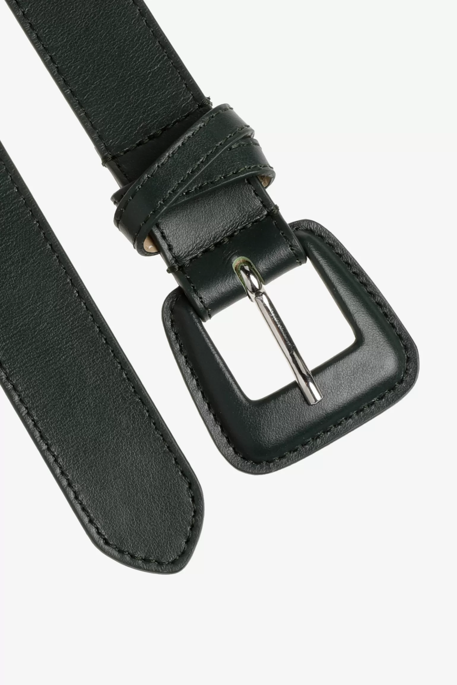 Lederen riem met afgeronde gesp-Xandres Clearance