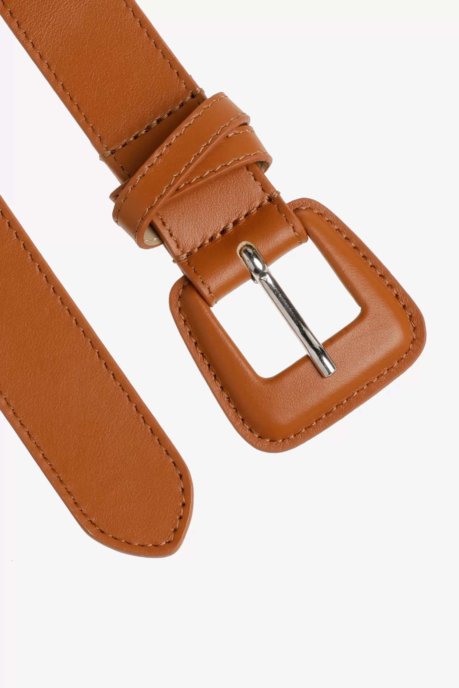 Lederen riem met afgeronde gesp-Xandres New
