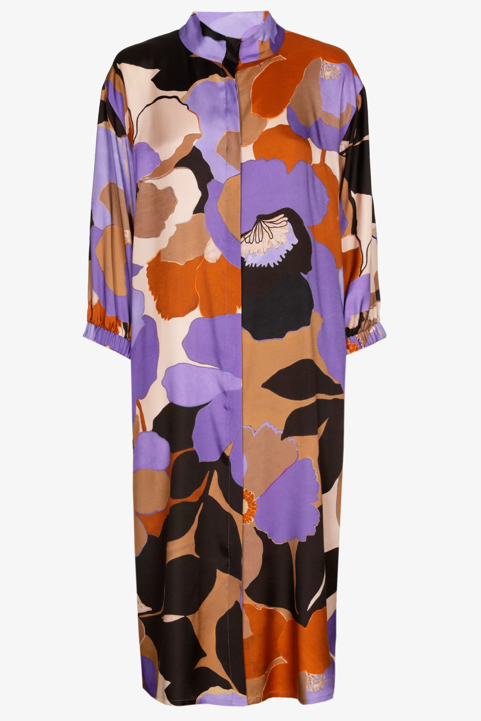Middellange jurk met bloemenprint-Xandres Fashion