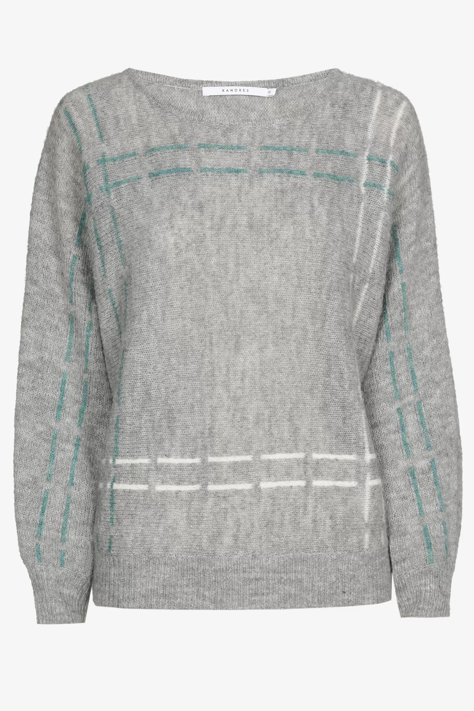 Mohair pull met gebreide strepen-Xandres Clearance