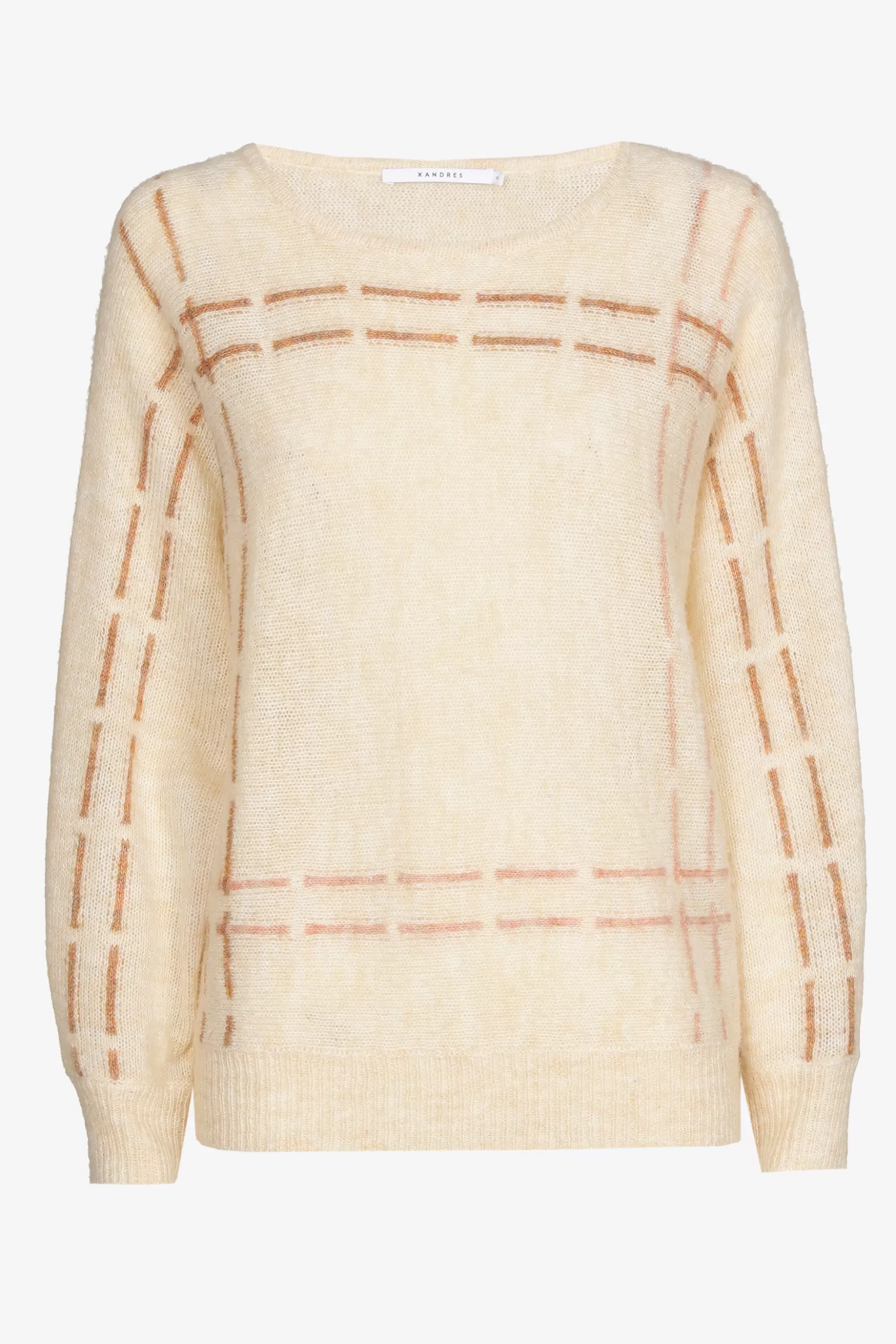 Mohair pull met gebreide strepen-Xandres Best Sale