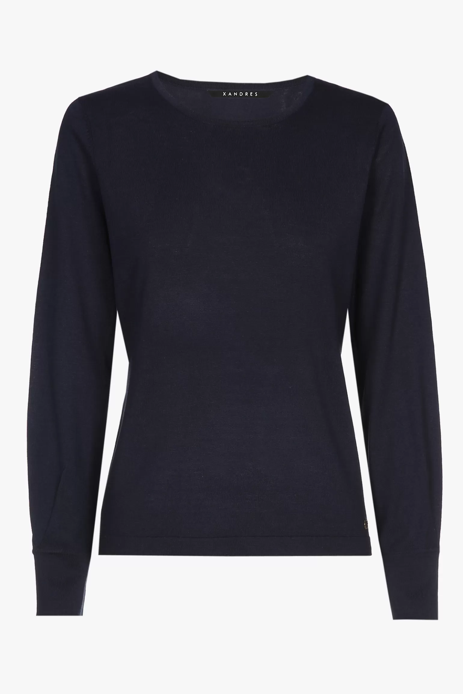 blauw zijden truitje met lange mouwen-Xandres Shop