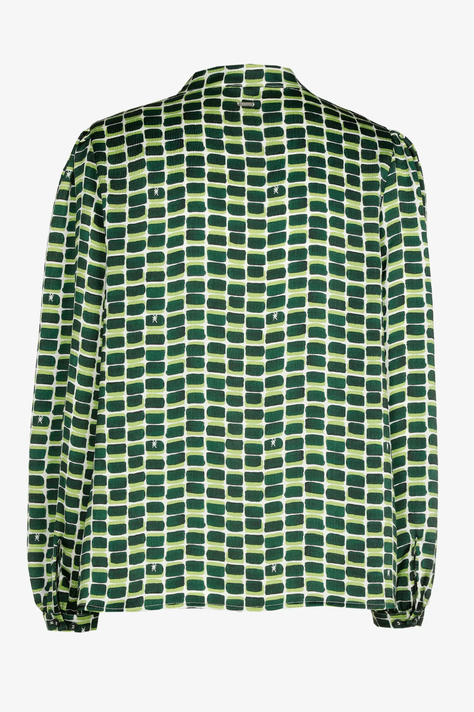 Seersucker blouse met logoprint-Xandres Sale