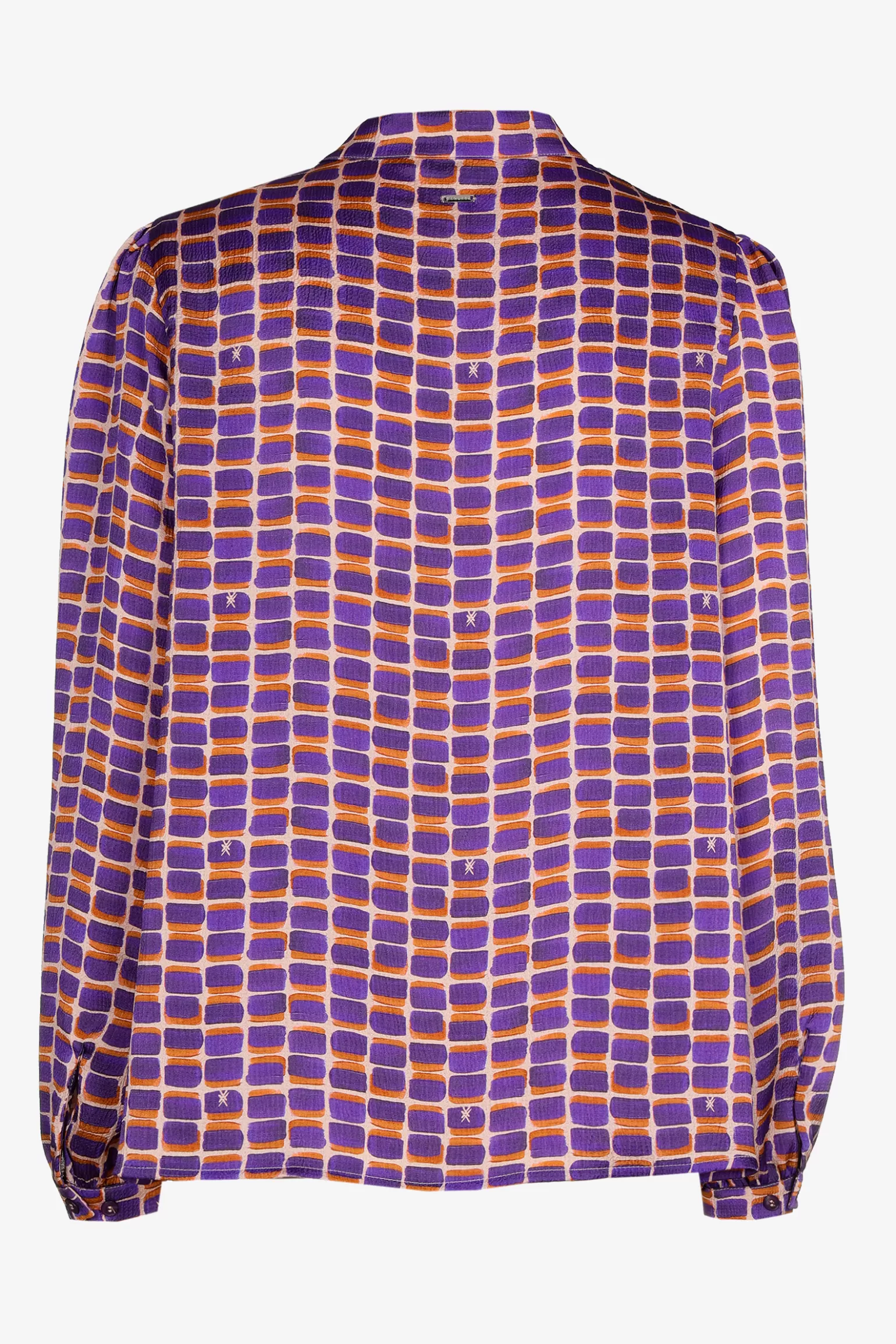 Seersucker blouse met logoprint-Xandres Best