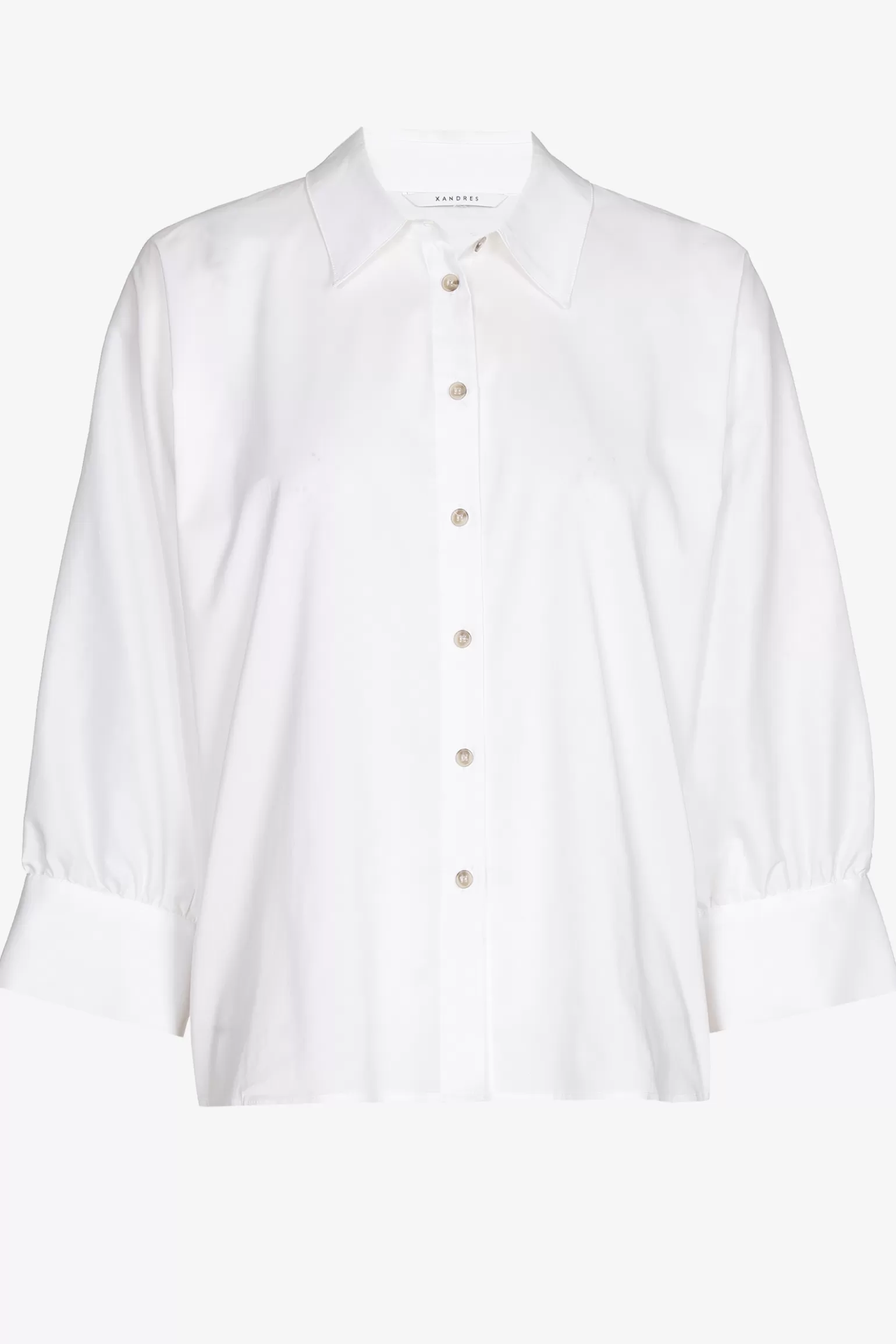 Volumineuze blouse met hemdkraag-Xandres Shop