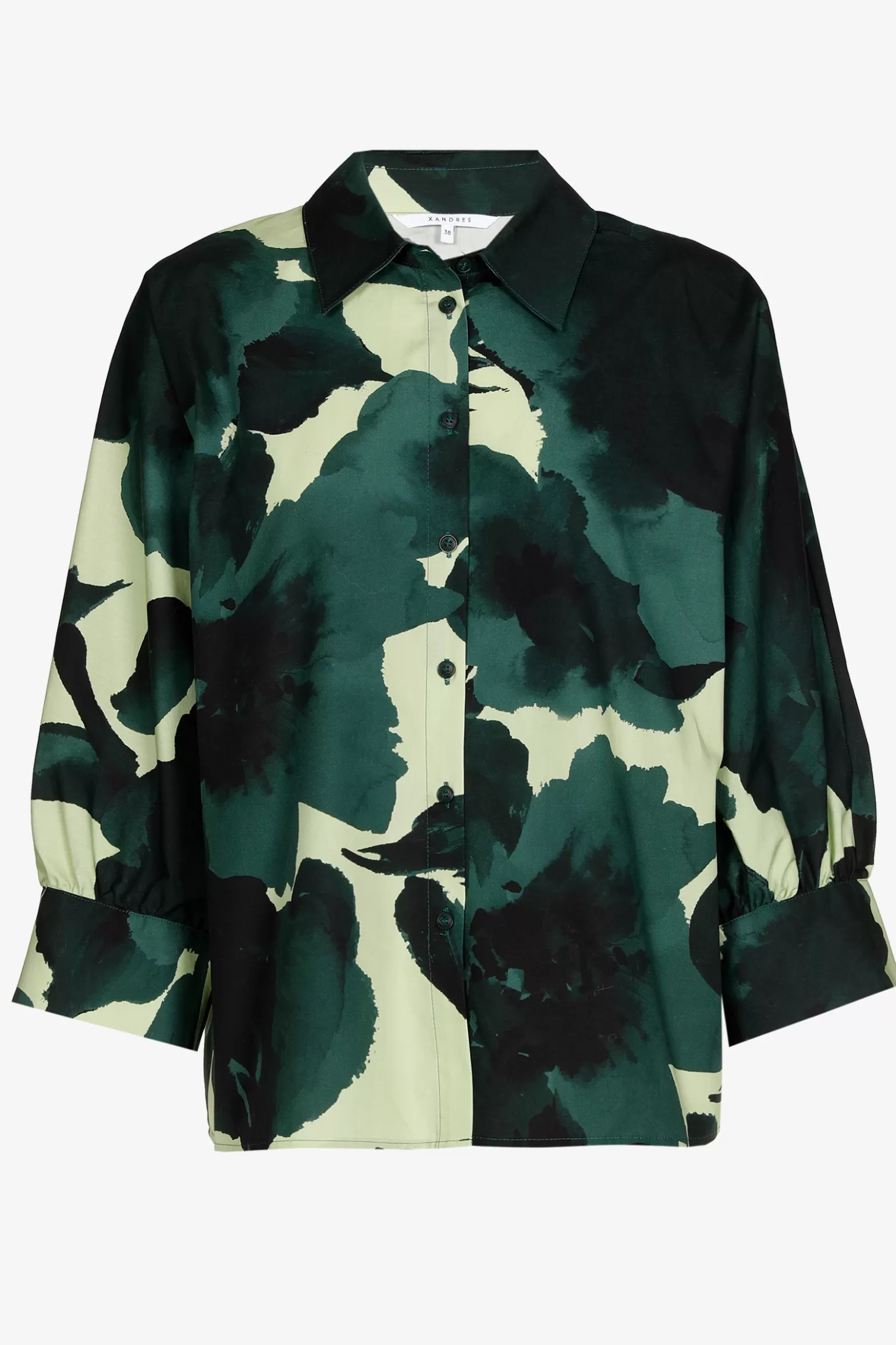 Volumineuze blouse met hemdkraag-Xandres Fashion