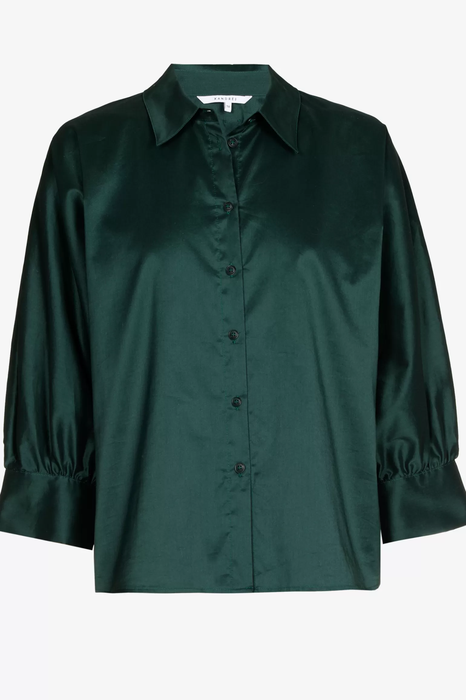 Volumineuze blouse met hemdkraag-Xandres Shop