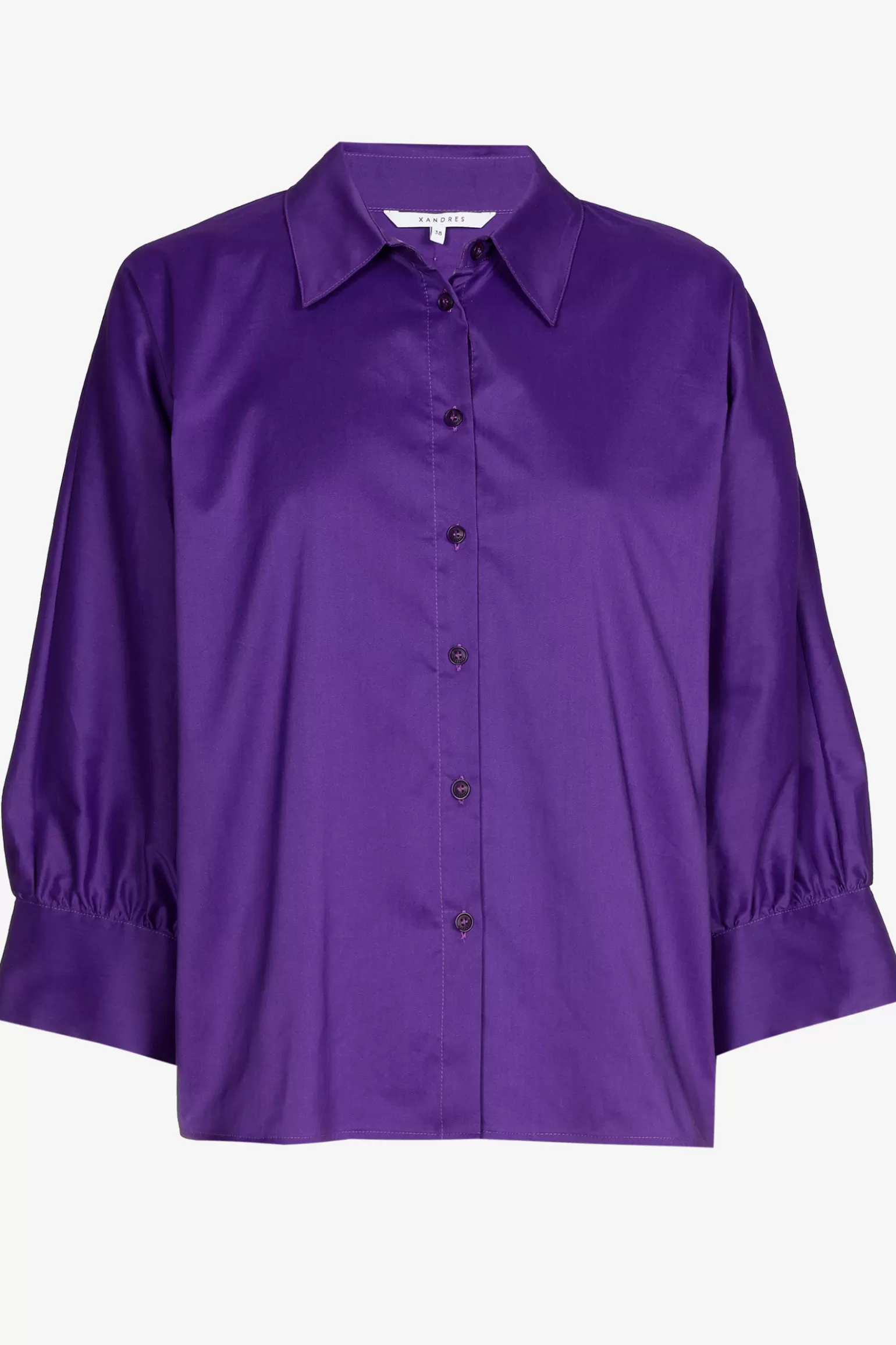 Volumineuze blouse met hemdkraag-Xandres Store