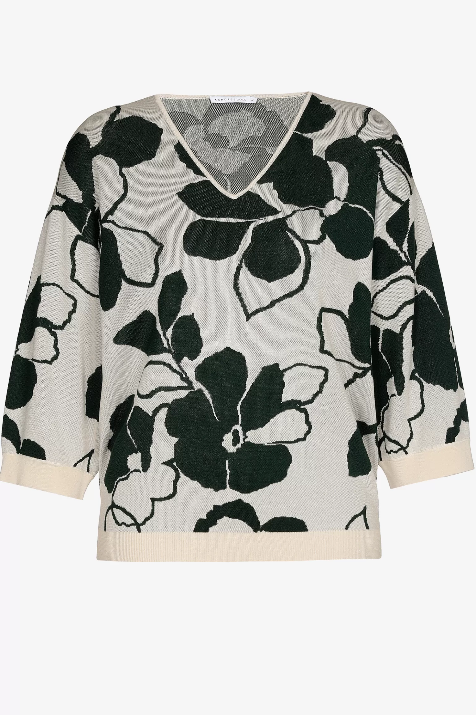 Volumineuze pull met bloemenprint-Xandres Store