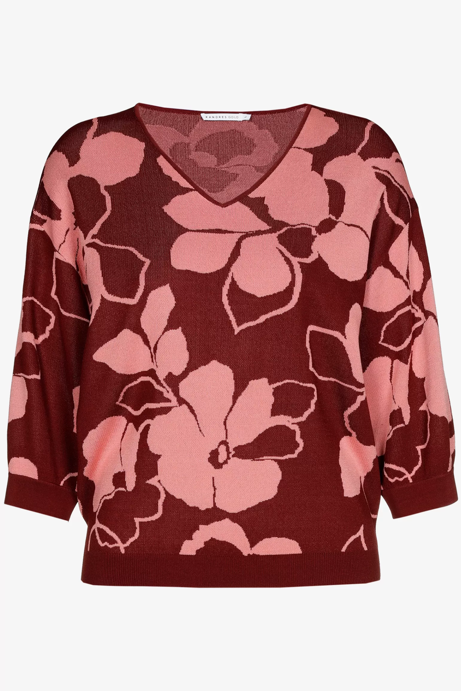 Volumineuze pull met bloemenprint-Xandres Store