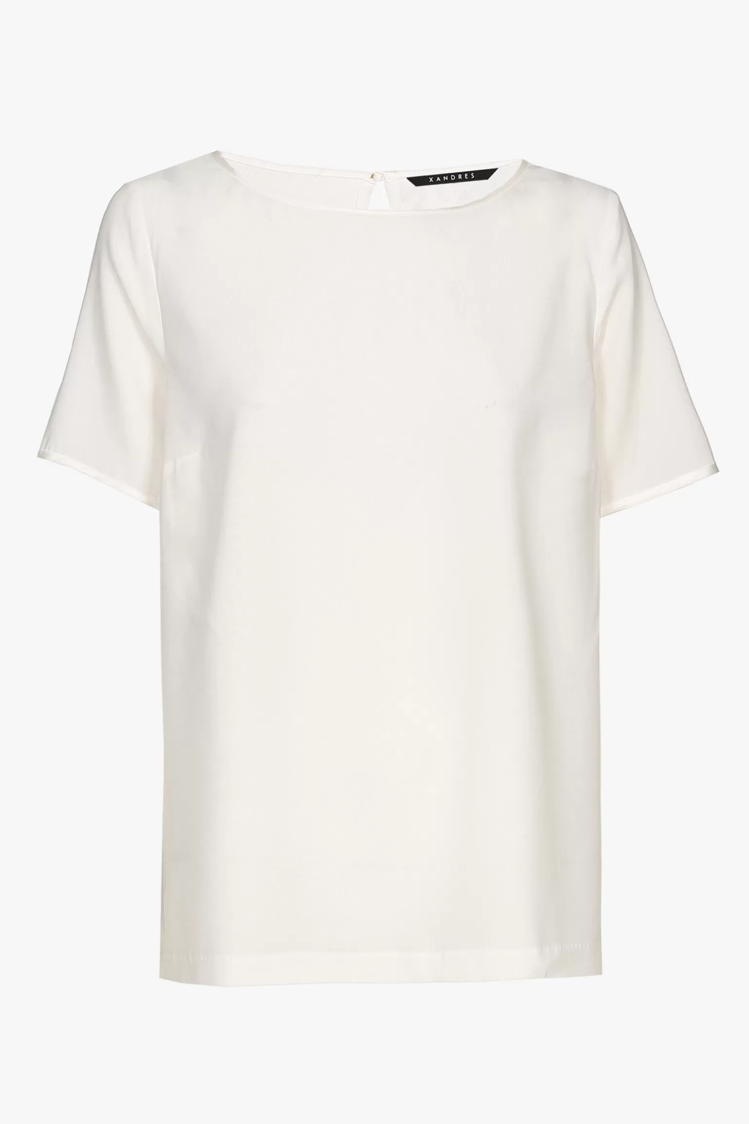 Wit zijden T-shirt met korte mouwen-Xandres Outlet