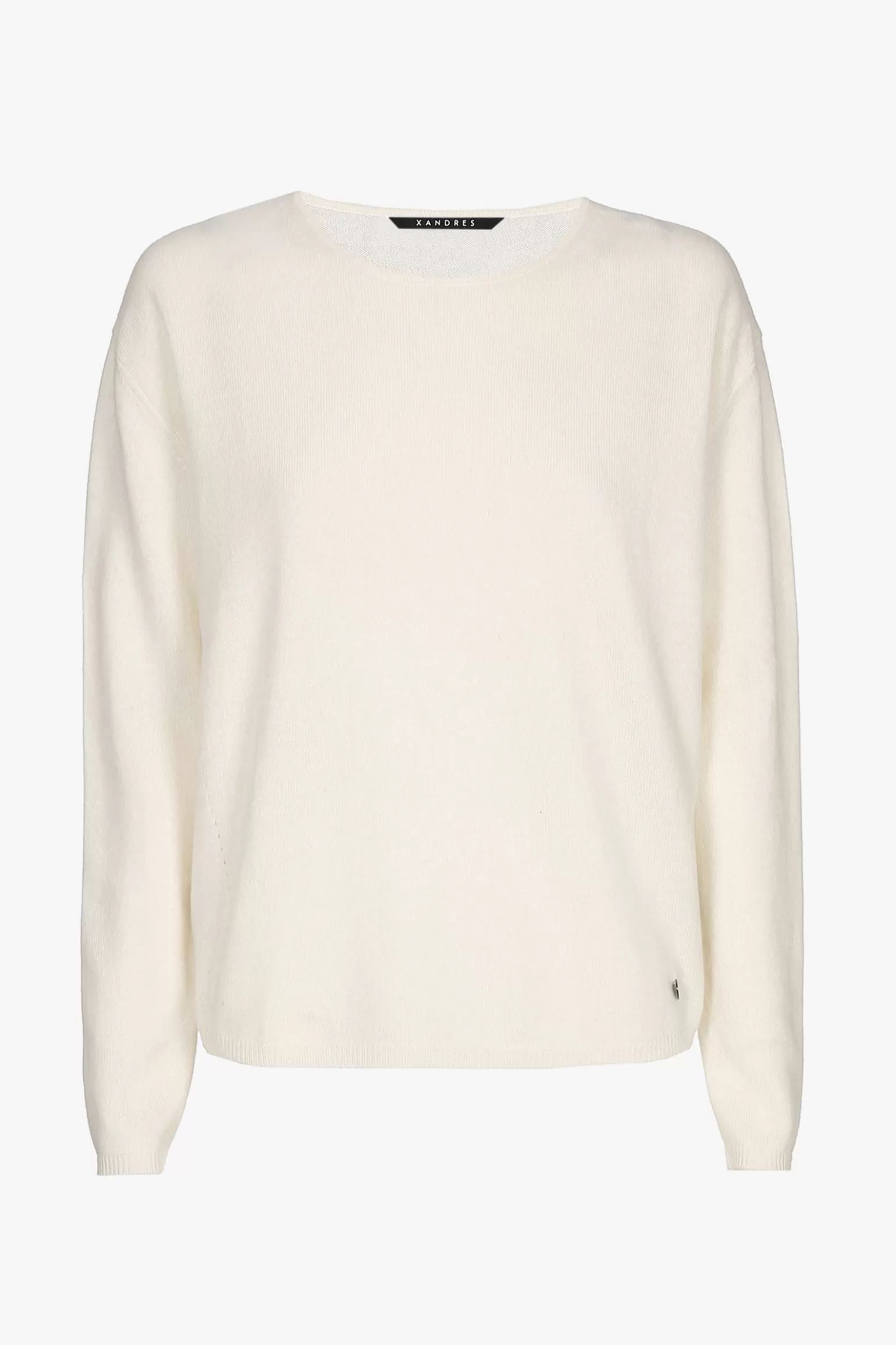 Witte cashmere pull met ronde hals-Xandres New