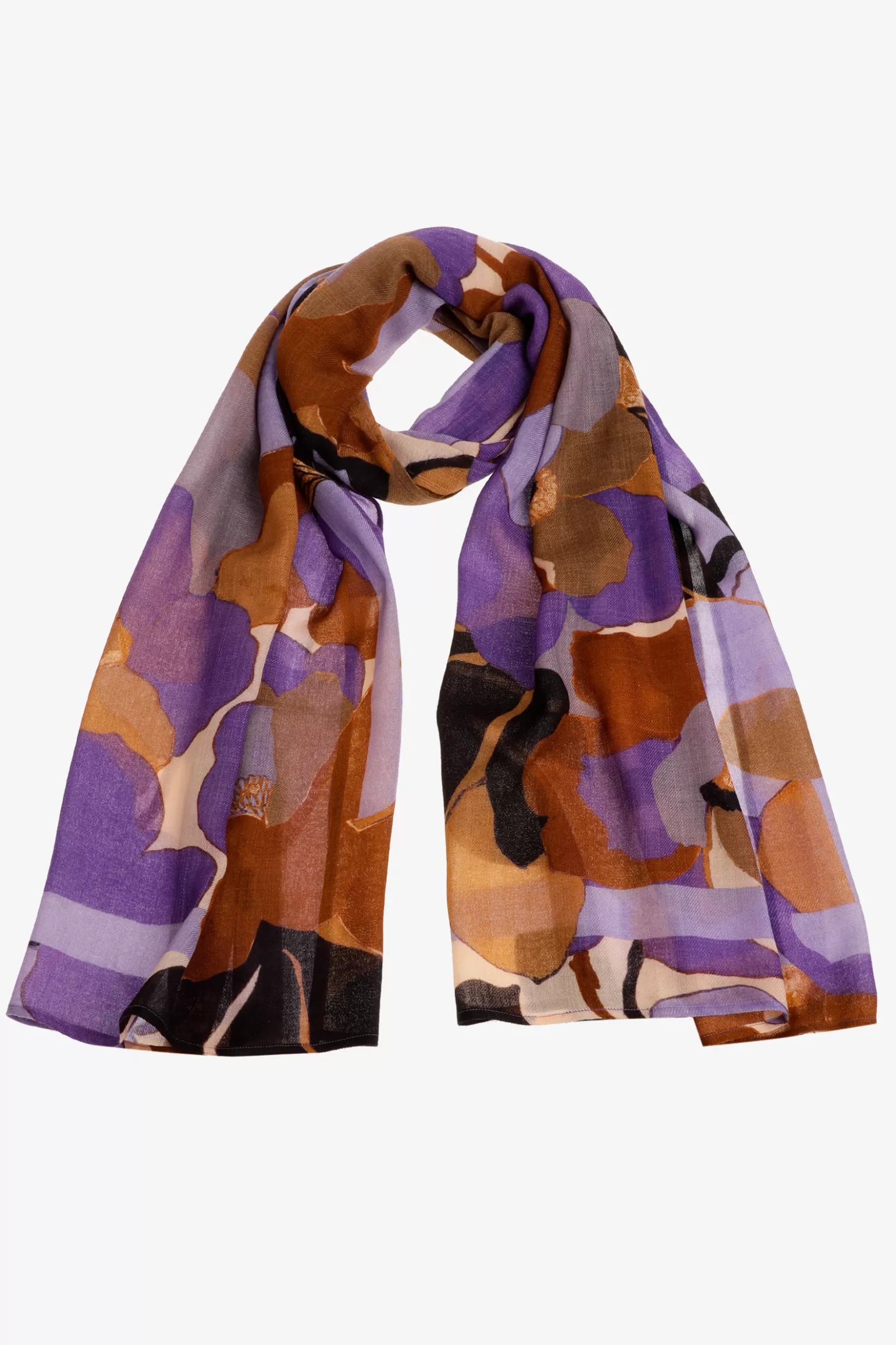 Wollen sjaal met bloemenprint-Xandres Discount