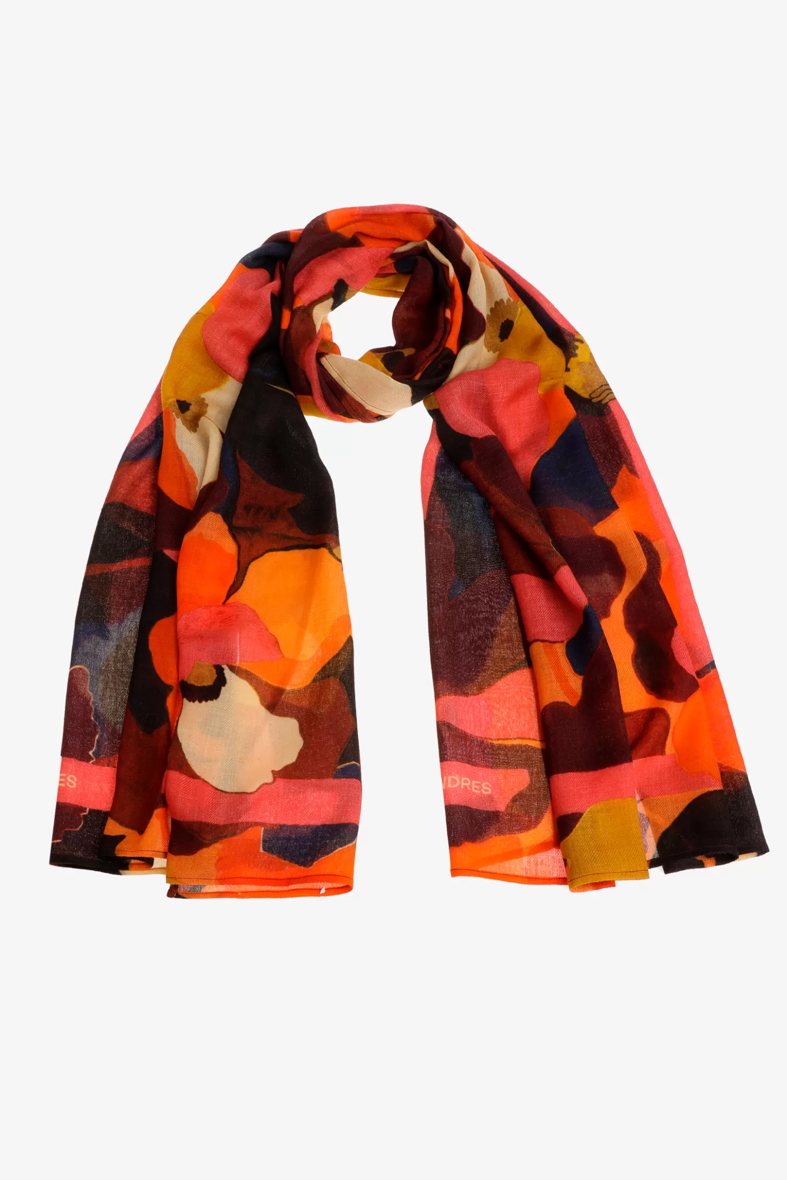 Wollen sjaal met bloemenprint-Xandres New