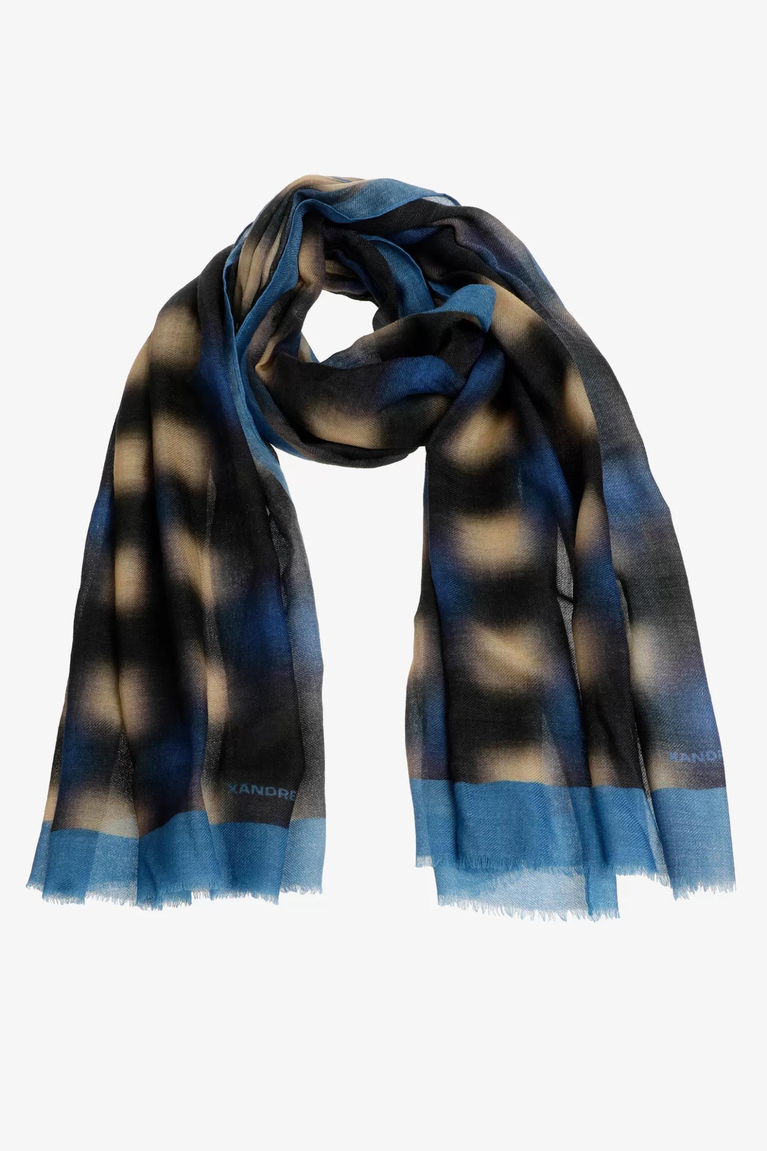 Wollen sjaal met blurred print-Xandres Best