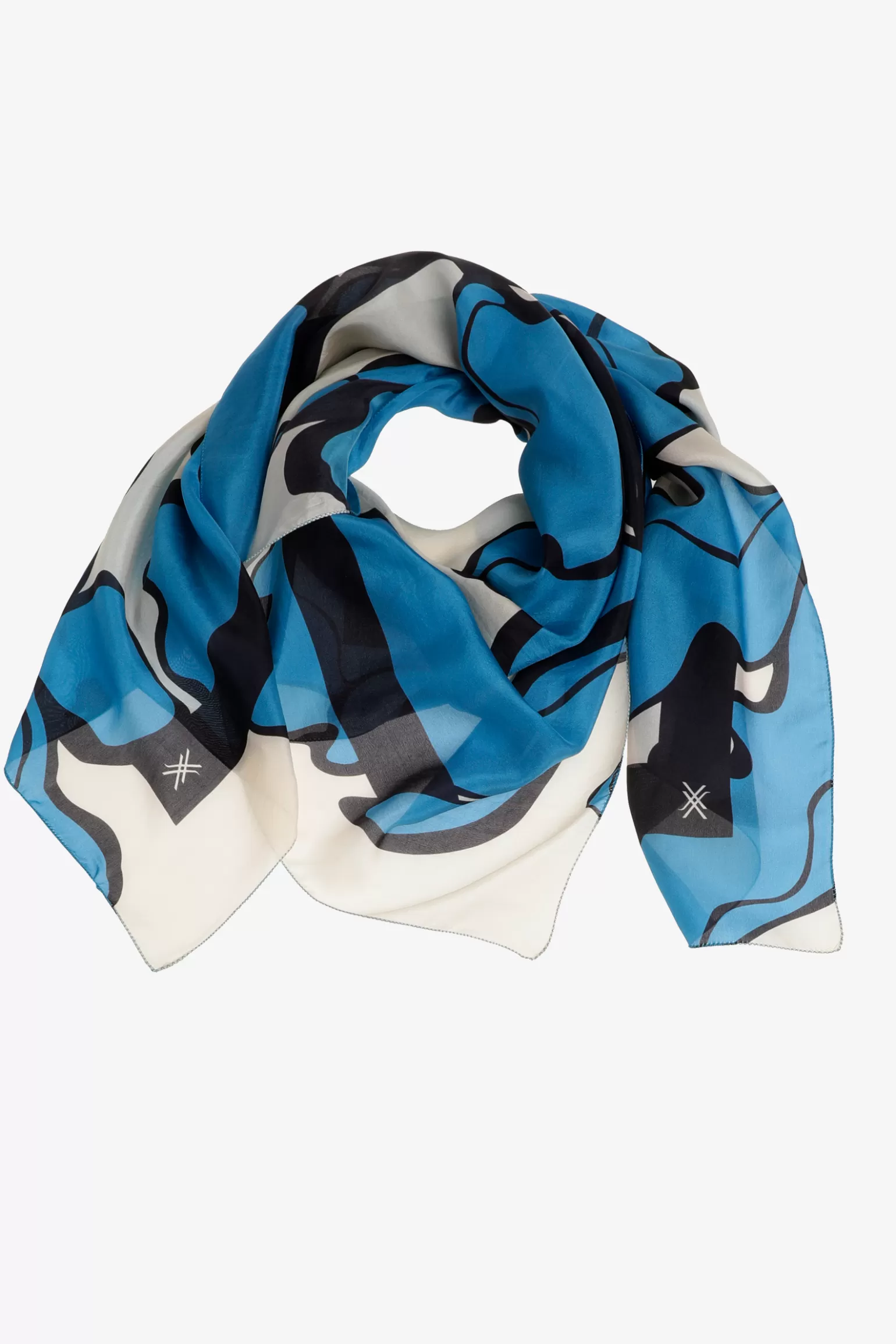 Zijden sjaal met bloemenprint-Xandres Store