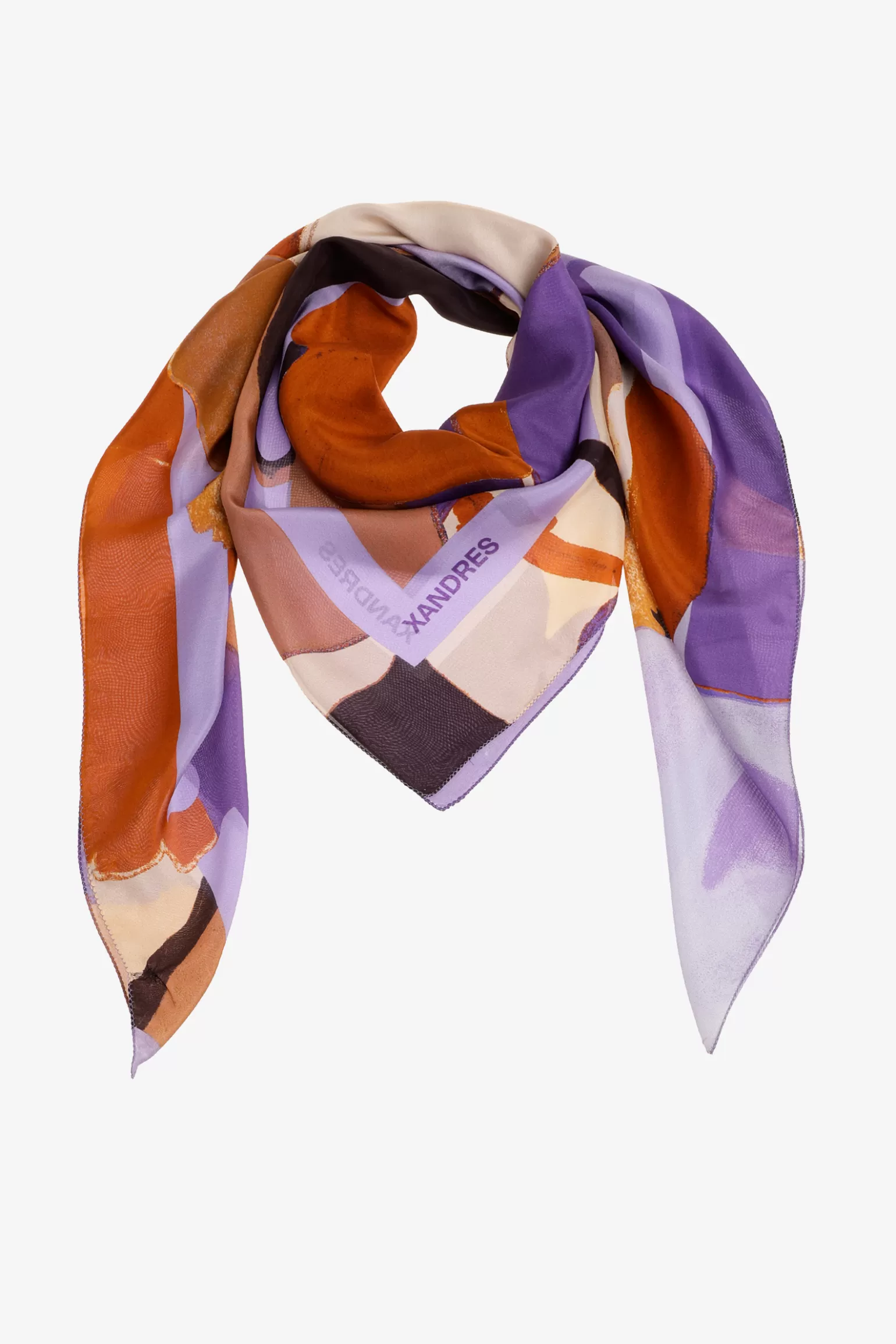 Zijden sjaal met bloemenprint-Xandres Cheap