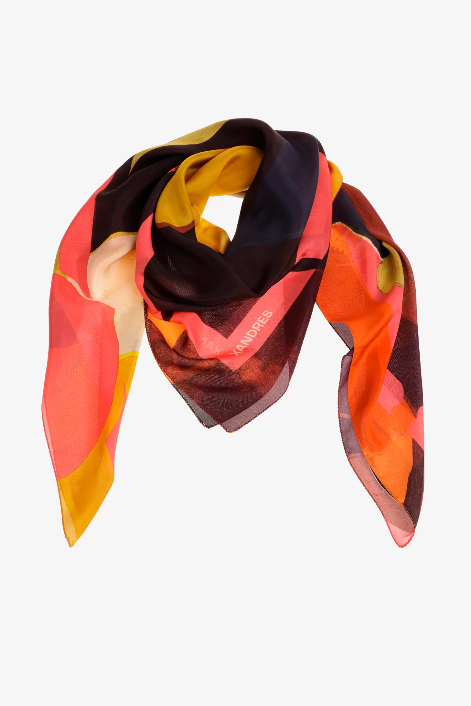 Zijden sjaal met bloemenprint-Xandres Discount