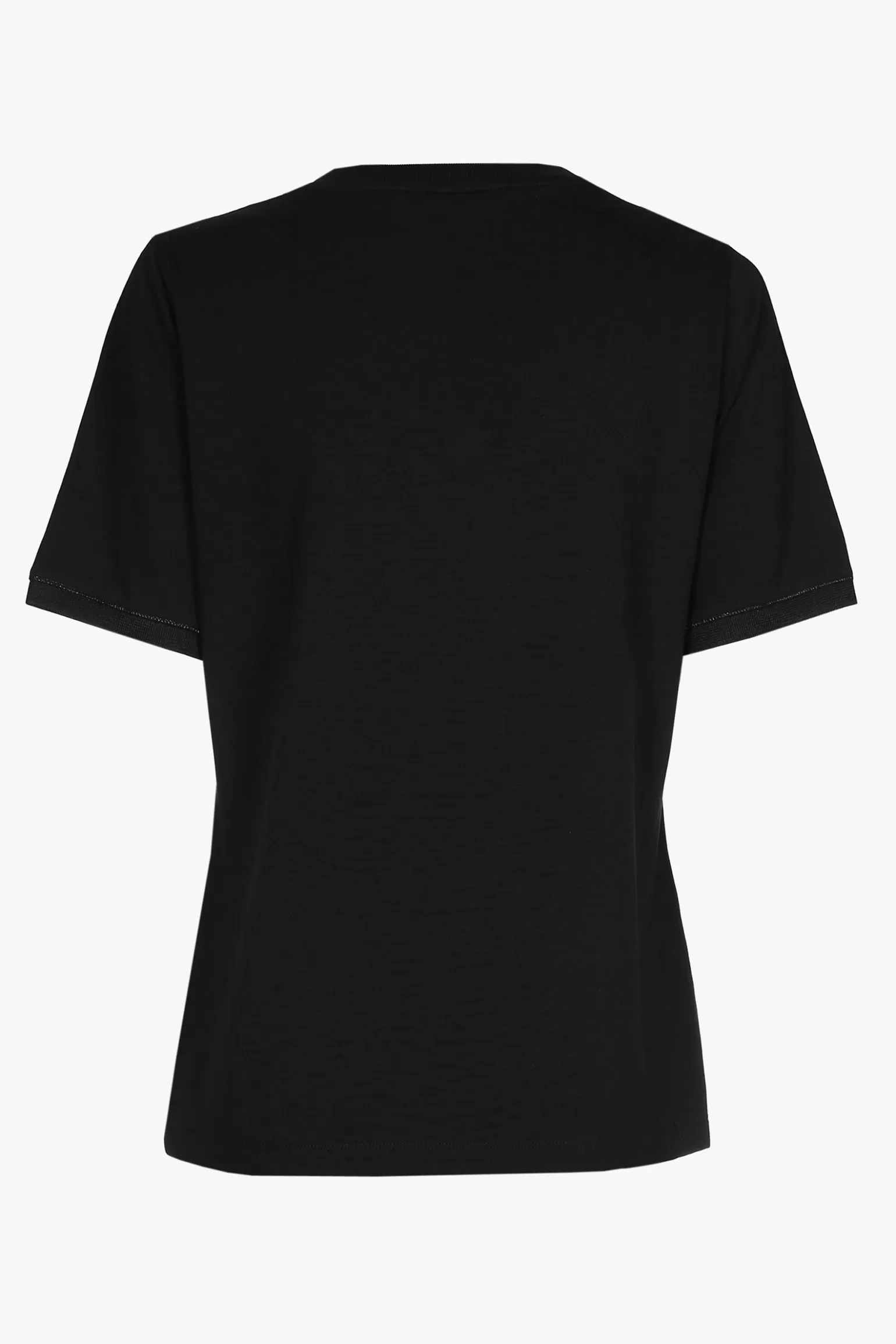 Zwart T-shirt met V-hals en korte mouwen-Xandres Best